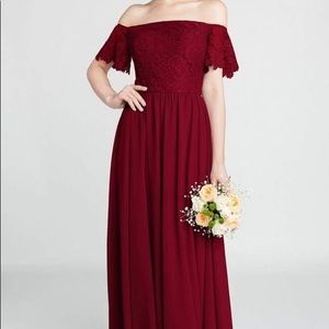 Wine Bridesmaid Bridesmaids dress long lace size 8